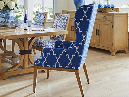 Newport Seacliff Upholstered Host Wing Armchair in Ivory Polyester