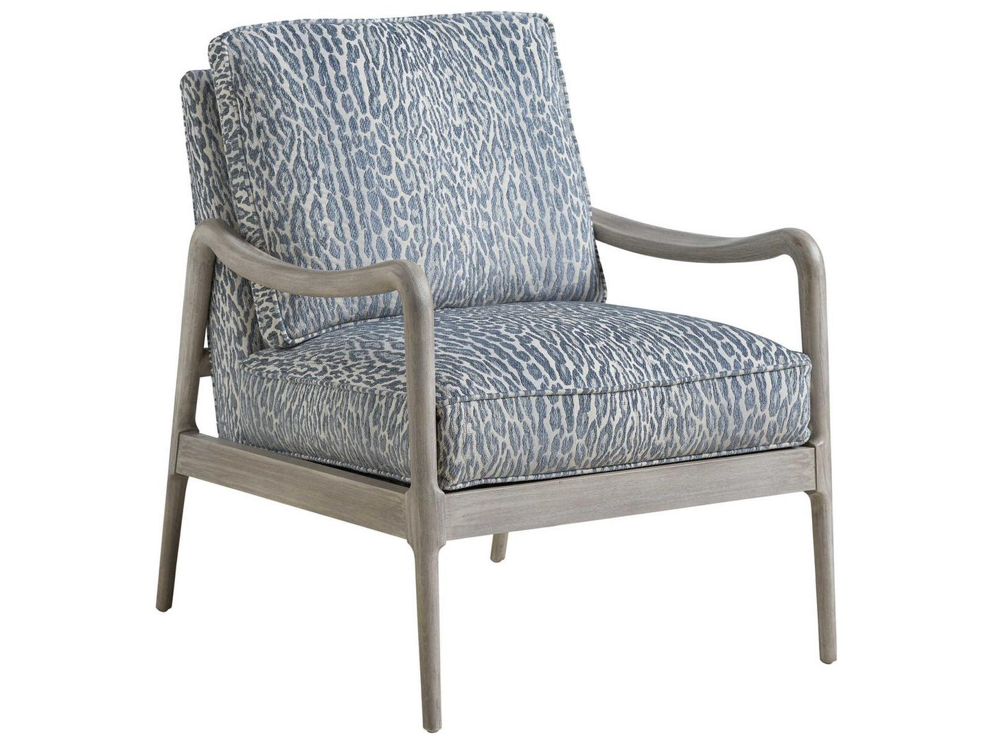 Leblanc Upholstered Accent Chair Blue Fabric with Shell Finish