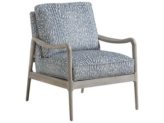Leblanc Upholstered Accent Chair Blue Fabric with Shell Finish