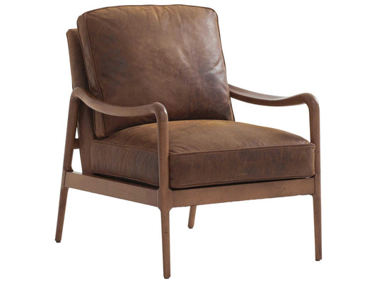 Leblanc Leather Accent Chair in Brown