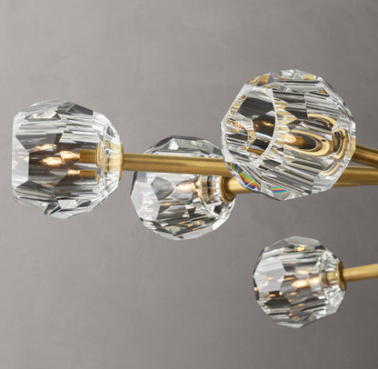 Crystal Sphere Transparent Glass Oval Chandelier 72"