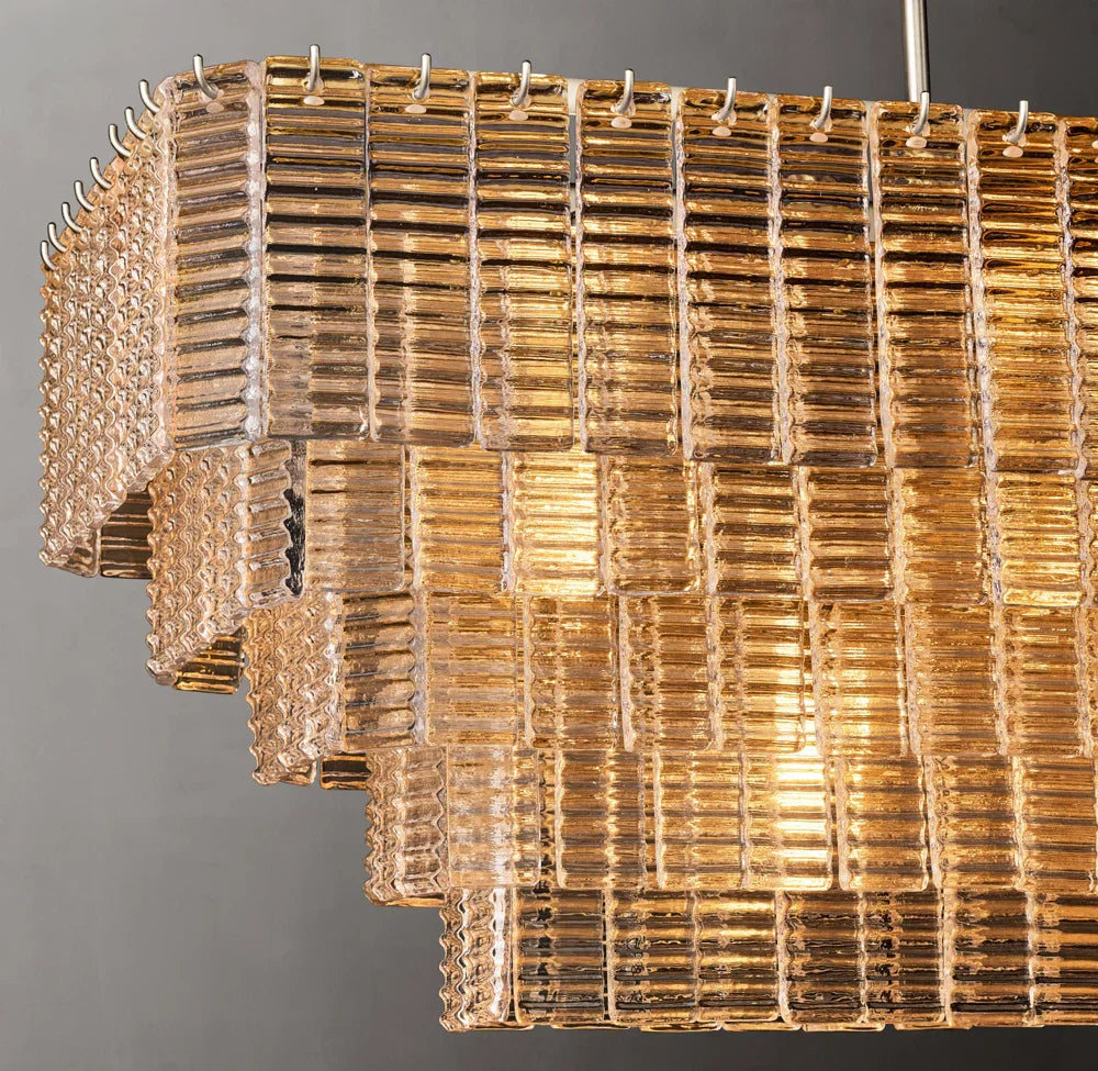 Sirene Clear Glass Rectangular Chandelier 59"