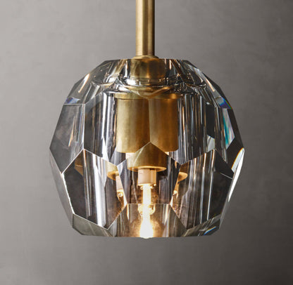 Crystal Sphere Smoky Glass Rod Pendant Lamp