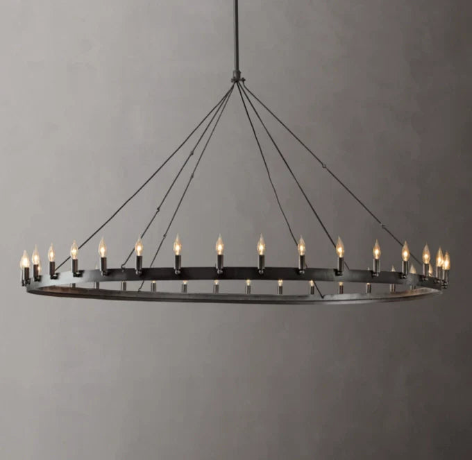 Camino Vintage Candelabra Round Chandelier 73"