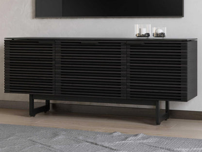 Corridor 8177 Media Console in Charcoal Stained Ash for 70 Inch TVs