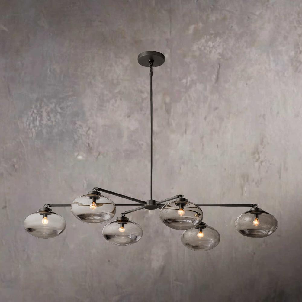 Cabrette Transparent Glass Mobile Linear Chandelier