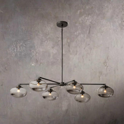 Cabrette Transparent Glass Mobile Linear Chandelier