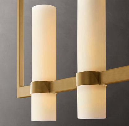 Ravelles Straight Milk Glass Chandelier 59"