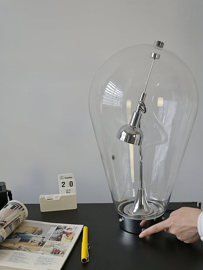 BeamGlow Rotating Glass Cylinder Table Lamp