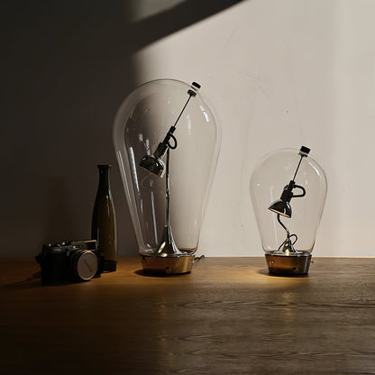 BeamGlow Rotating Glass Cylinder Table Lamp