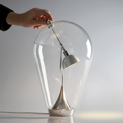 BeamGlow Rotating Glass Cylinder Table Lamp