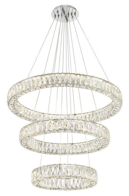 32" Wide LED Crystal Ring Chandelier