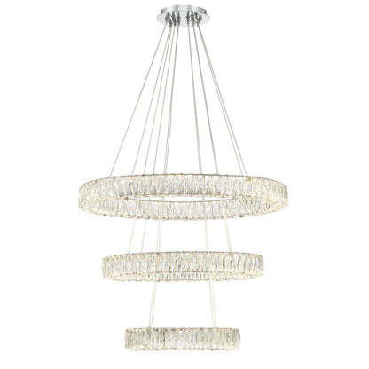 Bellevue 32" Wide LED Crystal Ring Chandelier
