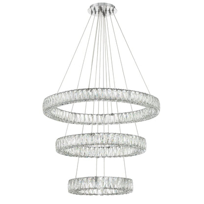 Bellevue 32" Wide LED Crystal Ring Chandelier
