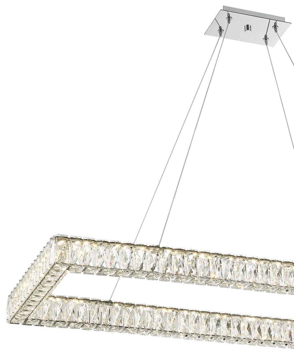 50" Wide LED Crystal Linear Chandelier