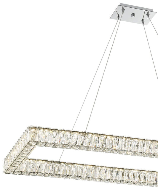 50" Wide LED Crystal Linear Chandelier