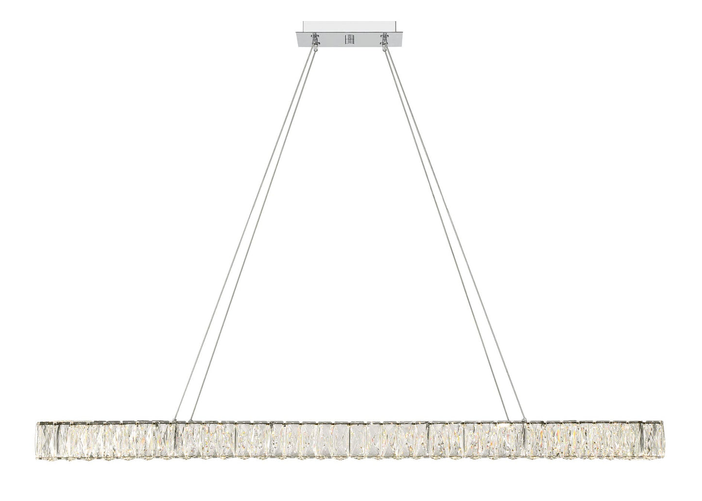 50" Wide LED Crystal Linear Chandelier