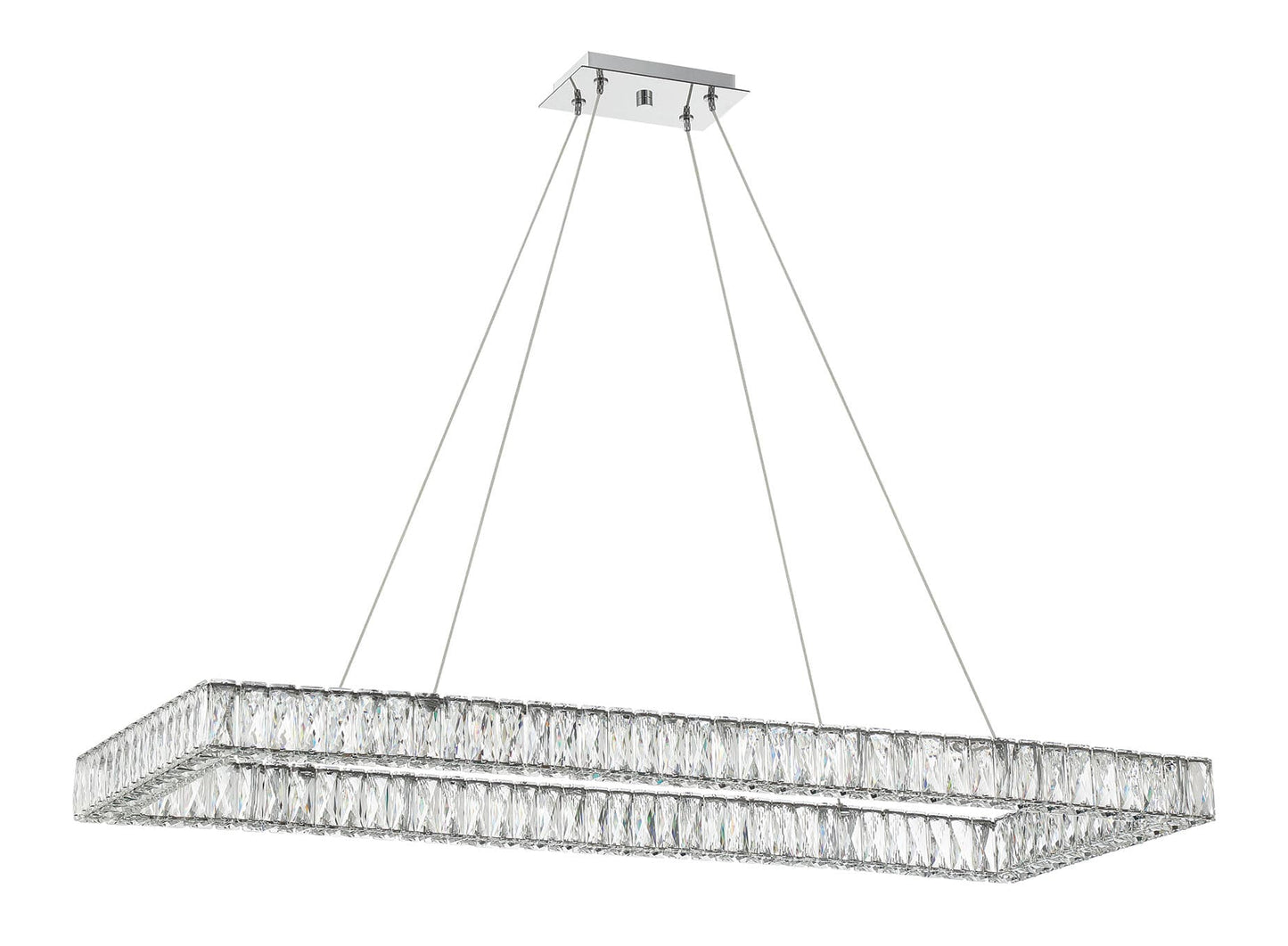 50" Wide LED Crystal Linear Chandelier