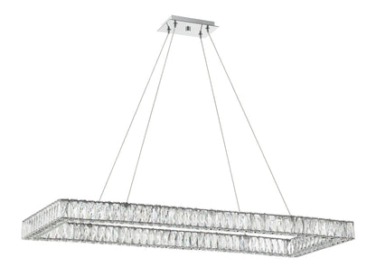 50" Wide LED Crystal Linear Chandelier