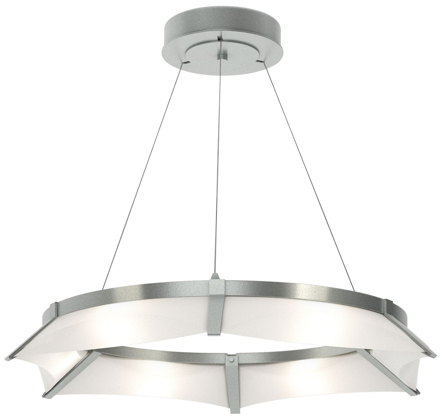 Bento 32.8"W Vintage Platinum Standard LED Pendant w/ Spun Frost Shade