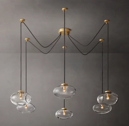 Cabrette Clear Glass Suspended Chandelier 84"