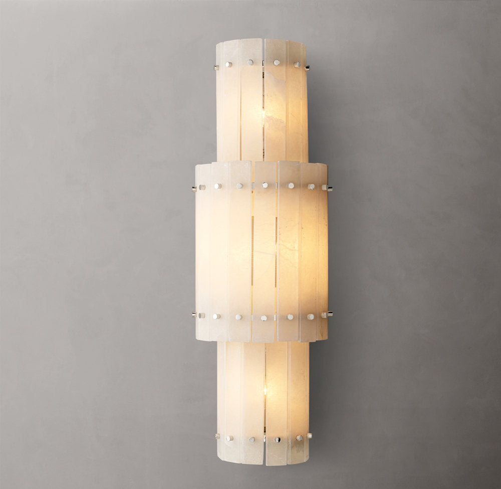 St. Marco Ivory Alabaster Grand Round Wall Sconce