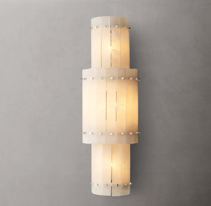 St. Marco Ivory Alabaster Grand Round Wall Sconce