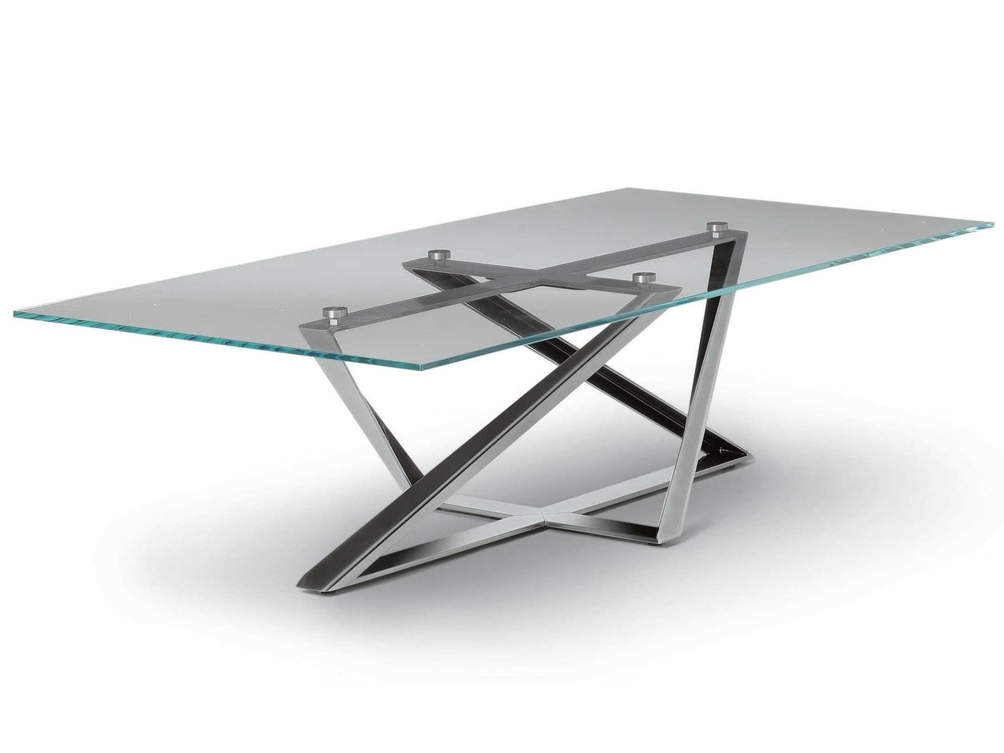 Millennium Rectangle Coffee Table in Natural Silver and Clear Glass