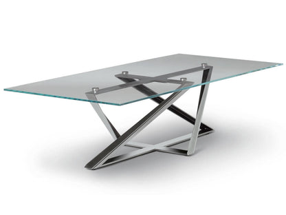 Millennium Rectangle Coffee Table in Natural Silver and Clear Glass