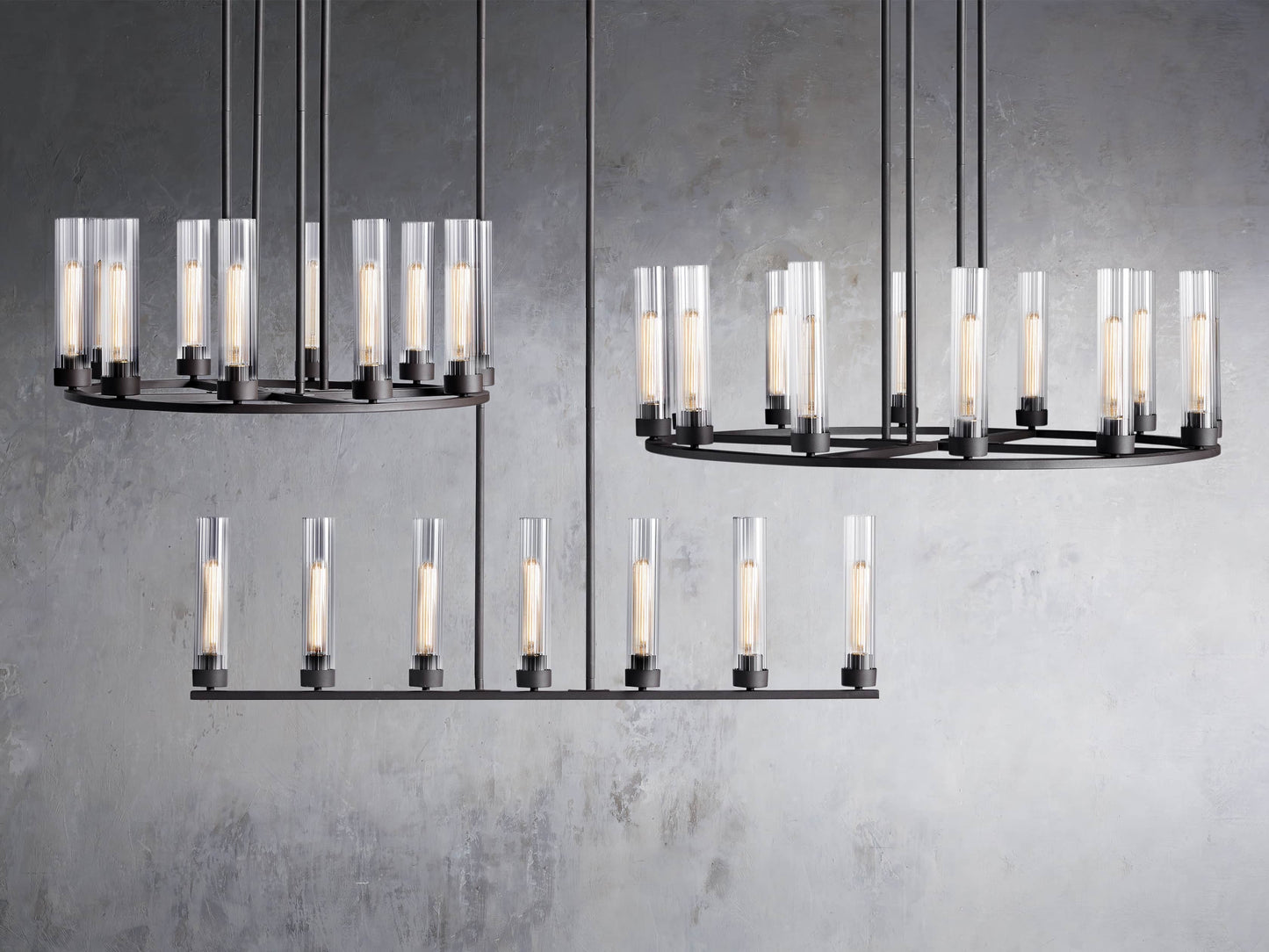 Bravelle Fluted Glass Ring Chandelier