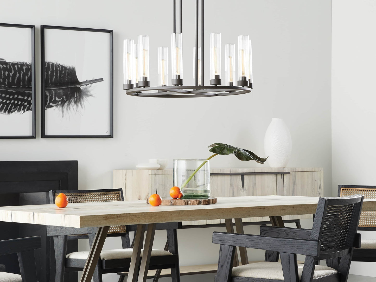 Bravelle Fluted Glass Ring Chandelier