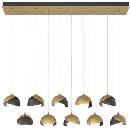 Brooklyn 44.5" Brass & Oil Rubbed Bronze Rectangular Long 2-Shade