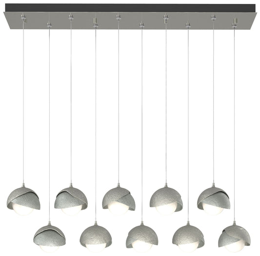 Brooklyn 44.5" Sterling & Platinum Rectangular Long 2-Shade Pendant