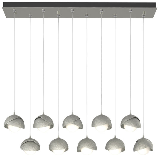 Brooklyn 44.5" Sterling & Sterling Rectangular Long 2-Shade Pendant