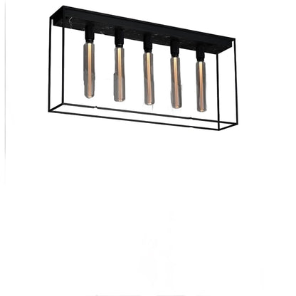 Buster + Punch Caged 5 Light 44" Wide Linear Chandelier