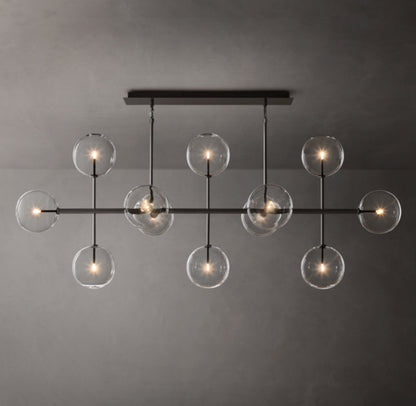 Glass Orbital Mobile Linear Chandelier