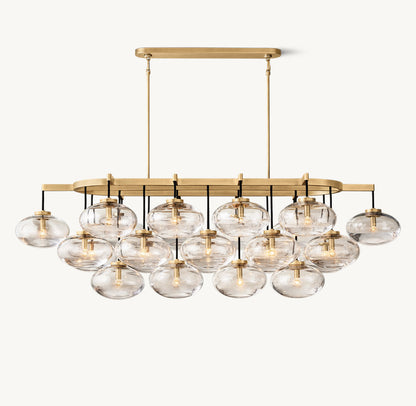 Cabrette Clear Glass Linear Chandelier 72"