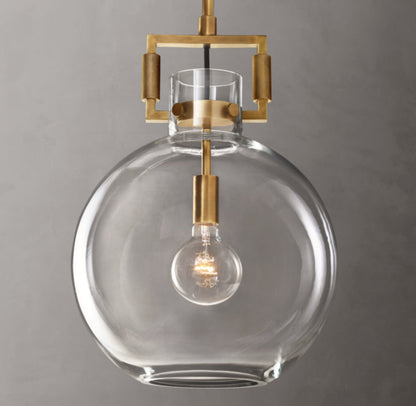 Machinist Glass Globe Pendant