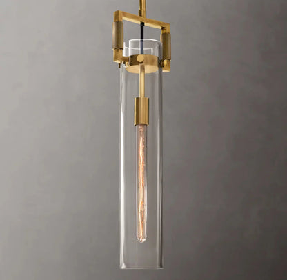 Machinists Cylindrical Glass Pendant Lamp
