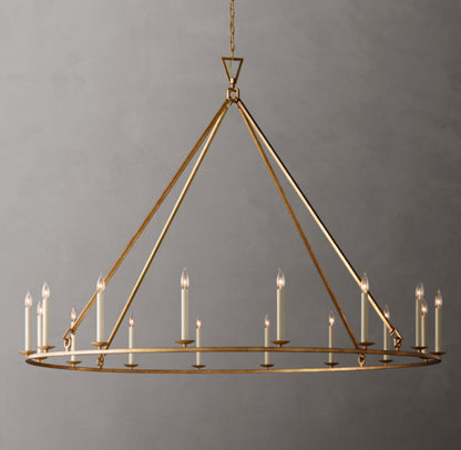19TH C. ENGLISH OPENWORK ROUND CHANDELIER 72"