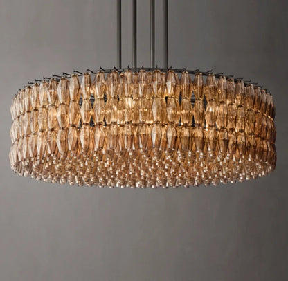 Chiara Smoke Glass Round Chandelier 62"