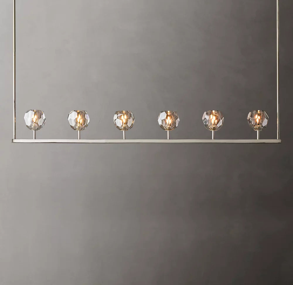 Boule De Cristal Smoke Glass Linear Chandelier 60"