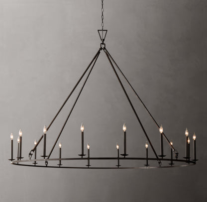19TH C. ENGLISH OPENWORK ROUND CHANDELIER 72"