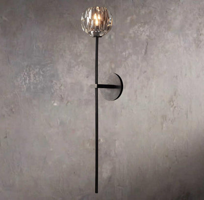 Crystal Sphere Clear Glass Grand Wall Sconce