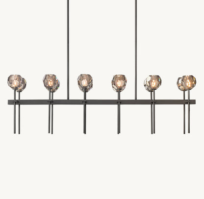 Boule De Cristal Smoke Glass Double Linear Chandelier 60"