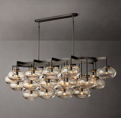 Cabrette Clear Glass Linear Chandelier 72"