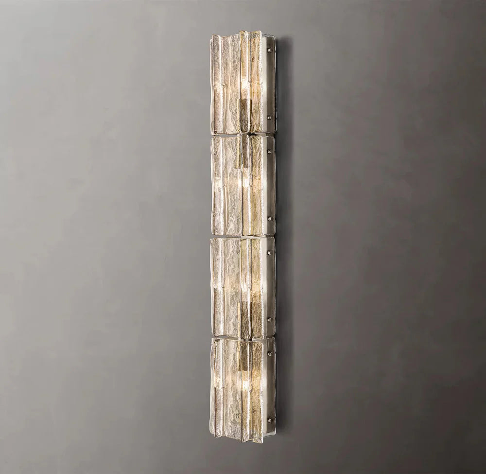 Gridded Clear Glass Grand Wall Sconce