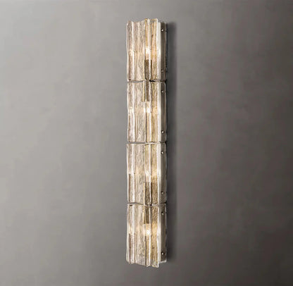 Gridded Clear Glass Grand Wall Sconce