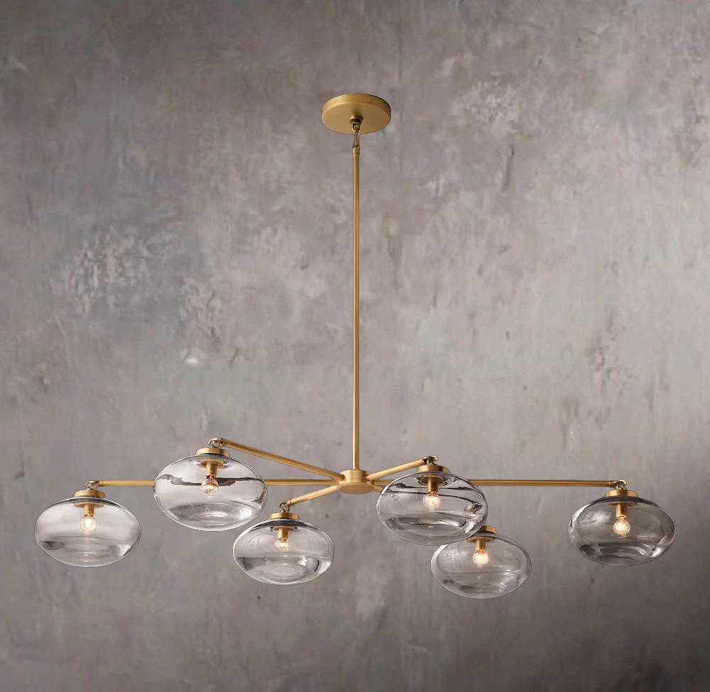 Cabrette Transparent Glass Mobile Linear Chandelier