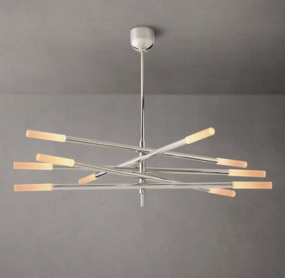 Rousselle Ten-Light Etched Rod Mobile Chandelier